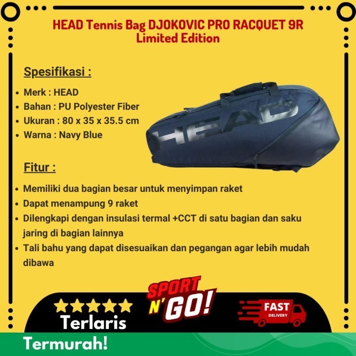 Head Tennis Bag Djokovic Pro Racquet 9R Limited Edition - Tas Tenis