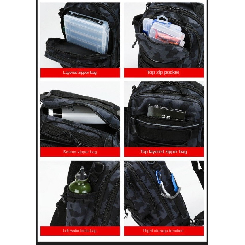 Backpack Bag 8819 Shoulder Rod 3 In 1 Tas Ransel Pancing Multifungsi