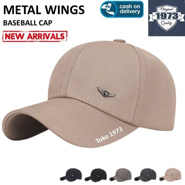 Baseball Cap : Metal Wings - Topi Baseball Topi Pria Topi Wanita