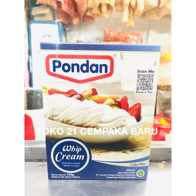 

Pondan Whip Cream Box 150 Gram Pondan Cake X Preks 150G