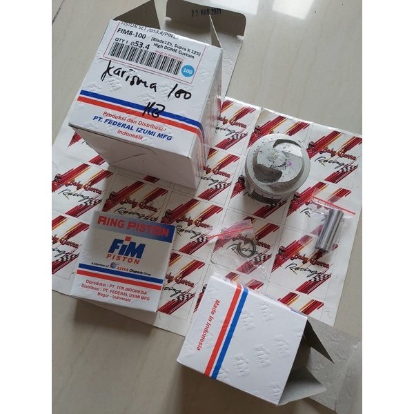 Piston Kit Seher Fim 8 Izumi Racing High Dome Jenong Tinggi Karisma Kharisma Blade Supra X 125 Cc