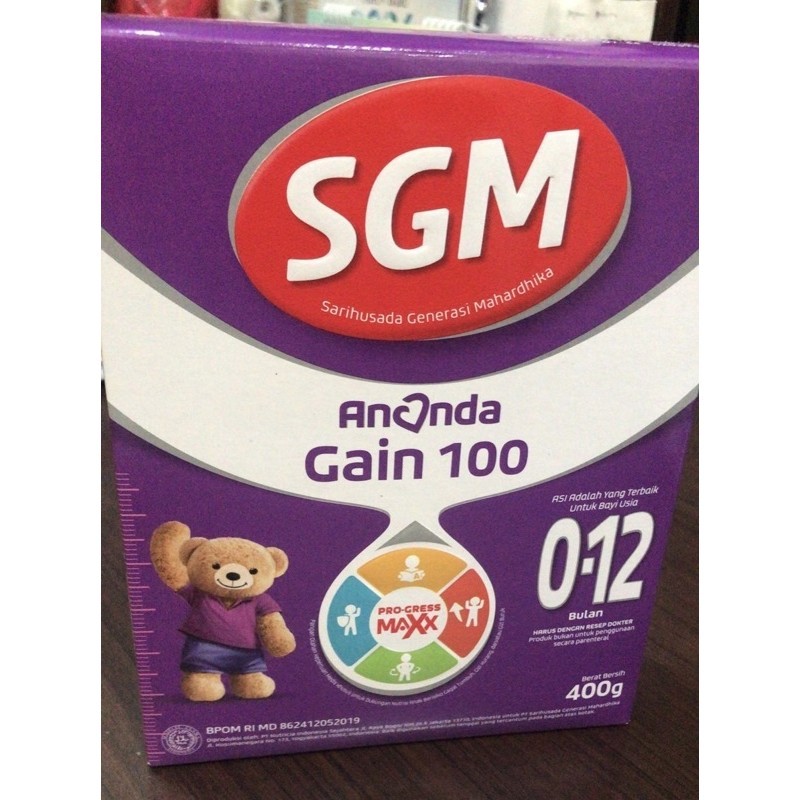 SGM Ananda Gain 100 0-12 Bulan Susu Bubuk 400gr