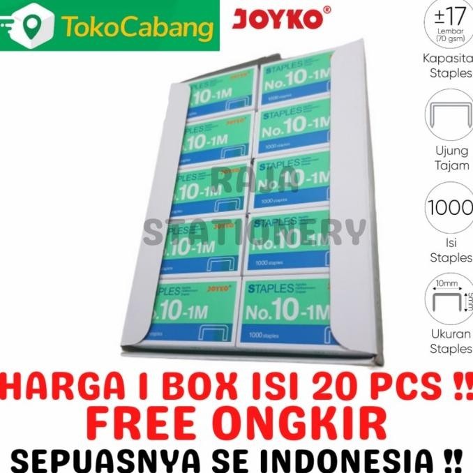 

Staples Joyko No.10 Kecil Isi Stepler Hekter No.10-1M 1 Box Isi 20 Pcs