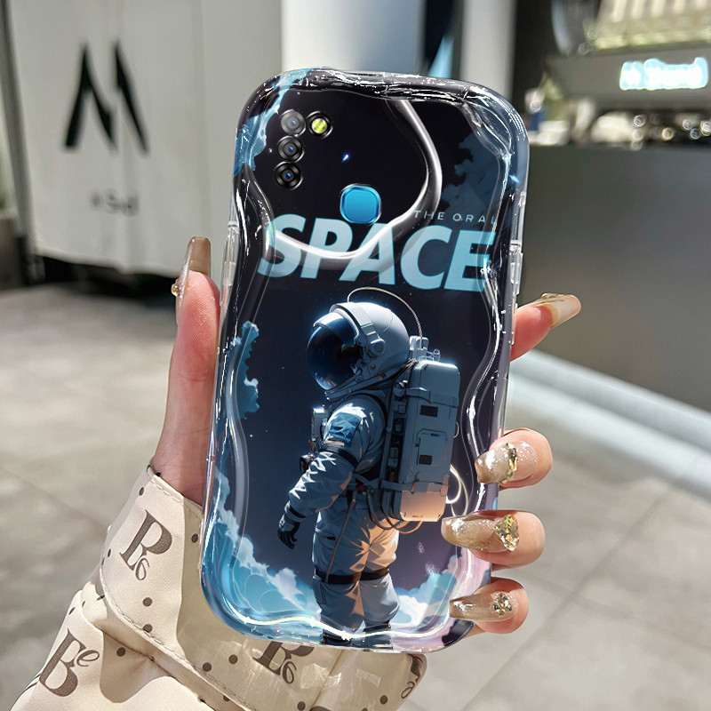 Casing Hp Infinix Smart 5 Case Astronot NASA imut pola pasangan Kesing ponsel baru Softcase lunak Ca