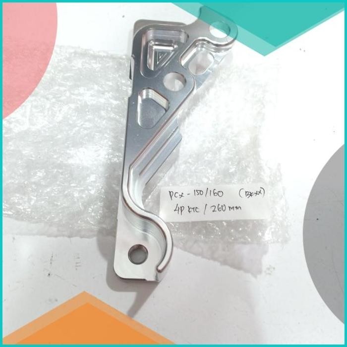 bracket kaliper 4 piston ktc brembo buat new pcx 150 lokal disc 260mm