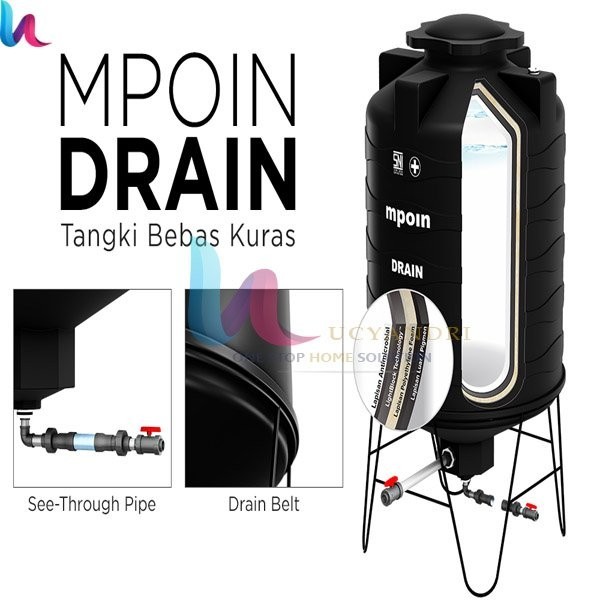 Toren Air 800 L Mpoin 800 Drain Tangki Air Mpoin Plus 800 L Tandon