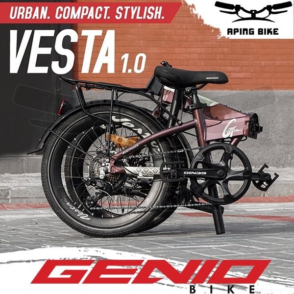 Sepeda Genio Vesta 1.0 20 Sepeda Lipat Dewasa Folding Bike 20 Inch