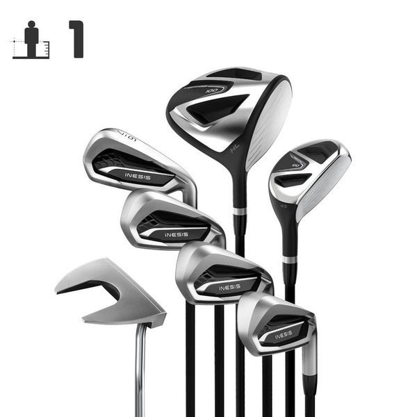 Stick GOLF Dewasa KIT 7 CLUBS 100 RIGHT HANDED Size 1 GRAPHITE Inesis STIK GOLF SET INESIS