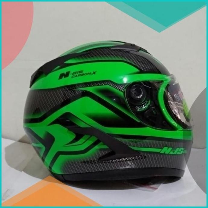 HELM NJS SHADOW N -816 CARBON - X GREEN STABILLO 19F3B2024 suku cadang