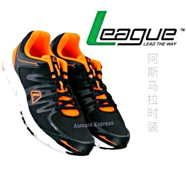 EDISI MUDIK - League Original New Volkov Sepatu Lari Pria Total - Eclipse-Total Orange-Putih