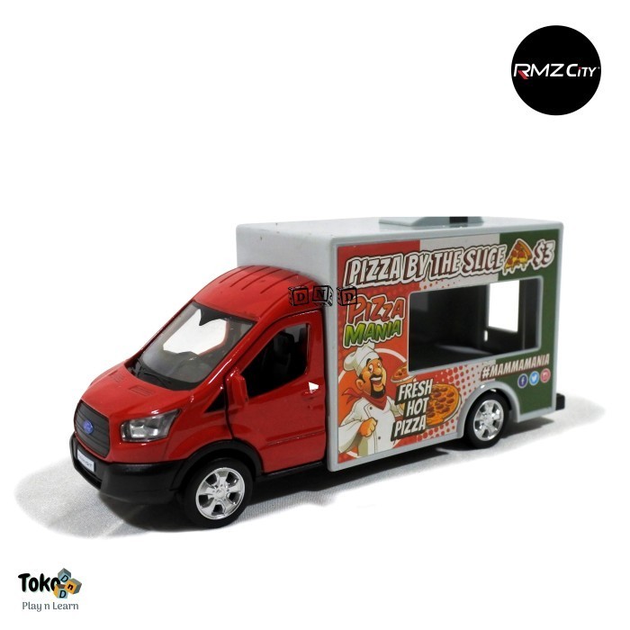 Mainan Anak Diecast Metal Rmz City Ford Transit Pizza Car Van