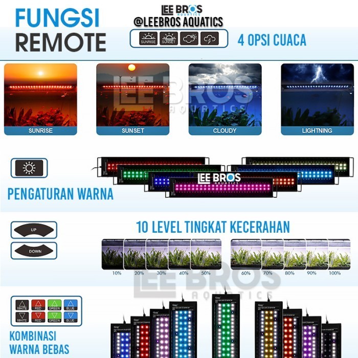 Lampu Led Aquarium Full Spectrum / Lampu Led Aquascape 75 - 120 Cm