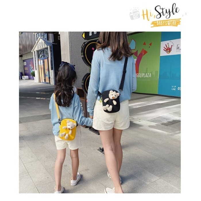 Tas Couple Anak Dan Mama, Tas Kartun Beruang