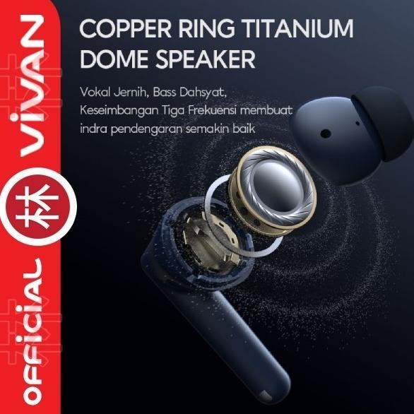 Vivan Liberty T220 Plus Earphone Wireless Tws Bluetooth 5.3 Enc 4 Mic  Menjanjikanshop