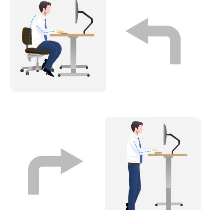 Adjustable Heht Desk Meja Elektrik Otomatis Furni