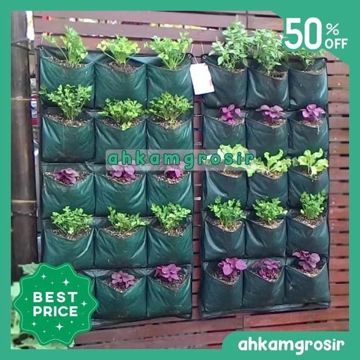 WALL PLANTER BAG 15 KANTUNG - UNTUK VERTICAL GARDEN POPULER