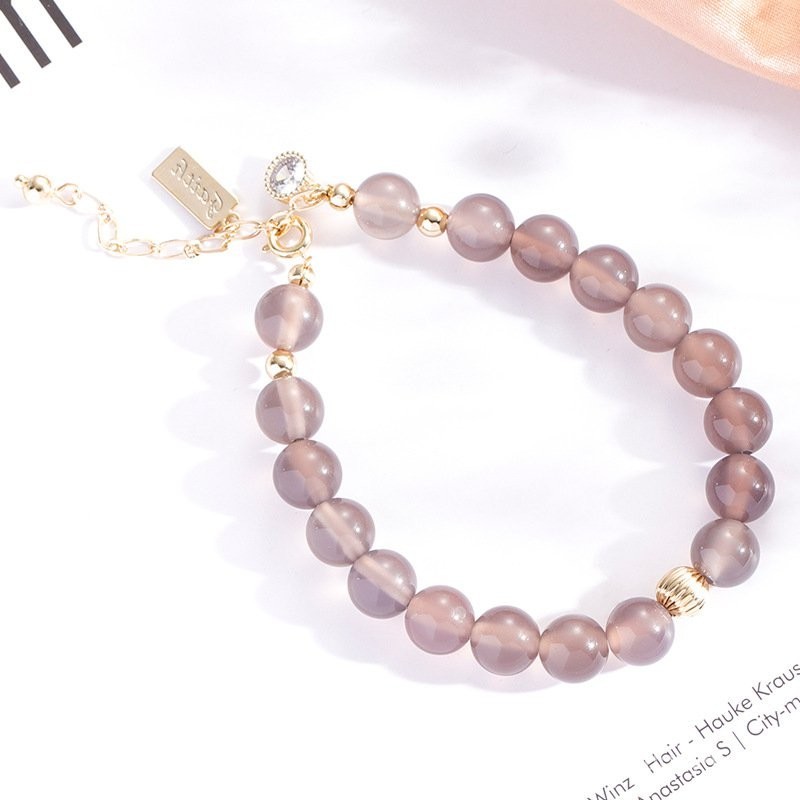 Gelang Batu Akik Gelang Kristal untuk Wanita, Gelang Manik-manik Berwarna Permen, Gelang Hadiah untu