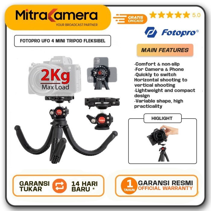 Promo Fotopro Ufo 4 Mini Tripod Fleksibel .