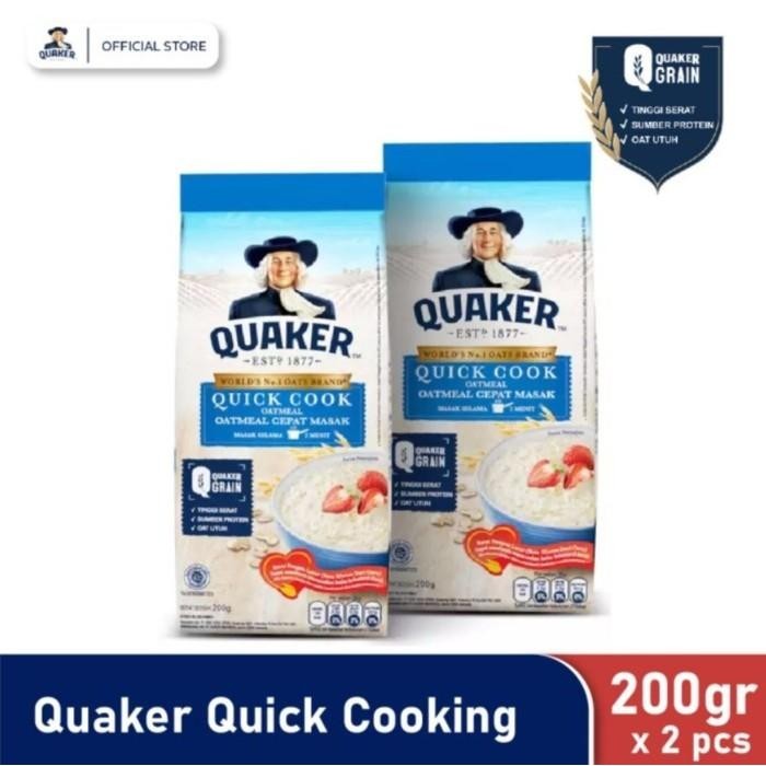 

BISA COD - QUAKER QUICK COOKING OATMEAL 200 GR - TWIN PACK