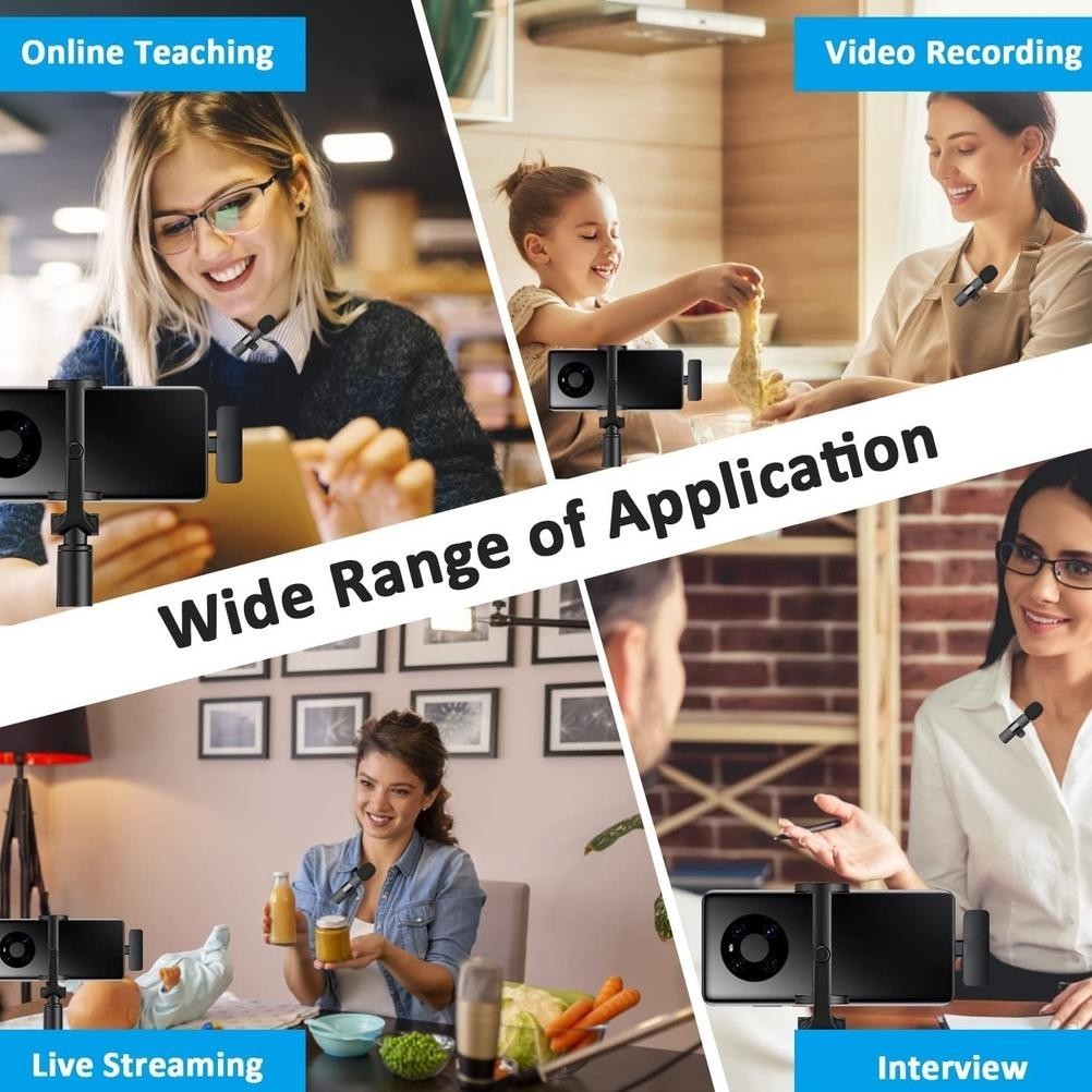 ECORE K9 MIC WIRELESS CLIP ON 2.4GHZ MIKROFON BLUETOOTH LAVALIER MIC PORTABEL AUDIO VIDEO PEMBUATAN 