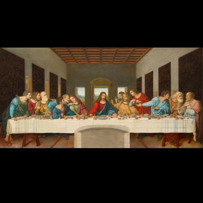 Repro digital Lukisan Perjamuan Kudus Last Supper Yesus Da Vinci Tuhan