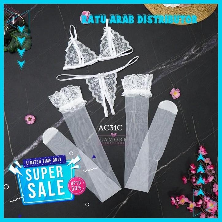 STOCKING WANITA LACE + BRA CD G STRING UNDERWEAR SEXY MERAH ACB BEST PRODUK