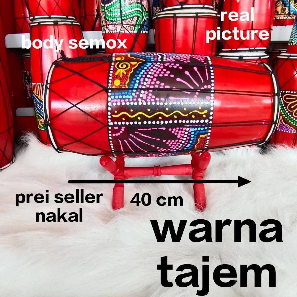 Jy-6 Kendang Jawa 40 Cm Motif & Polos / Kendang Anak / Kendang Mainan / Kendang Pentas / Kendang Nan