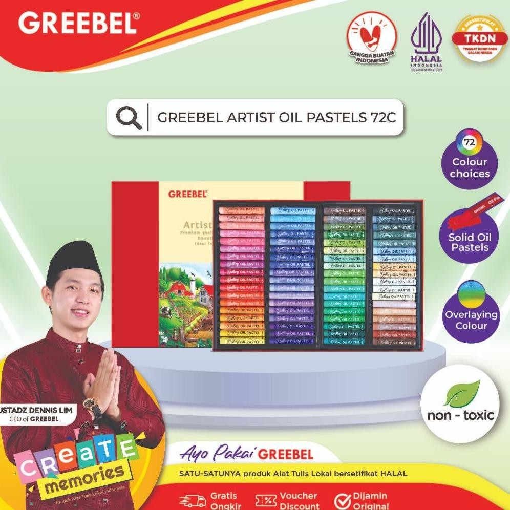 

To94 Crayon Greebel artist 72 Warna krayon Oil Pastel artis Kerayon Greebel Oil Pastel 72,48,36,24,12 warna Termurah