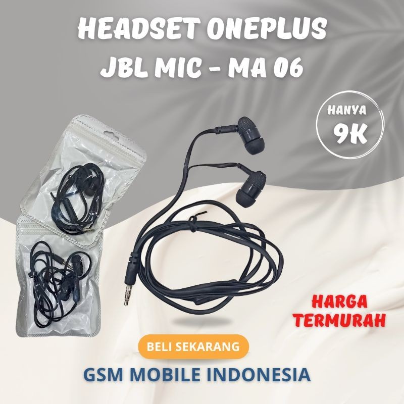 PROMO HEADSET EARPHONE JBL MA-06 EXTRA BASS MUSIC - HANDSFREE HF JBL MA-06 SUPER BASS MUSIC MIC Head
