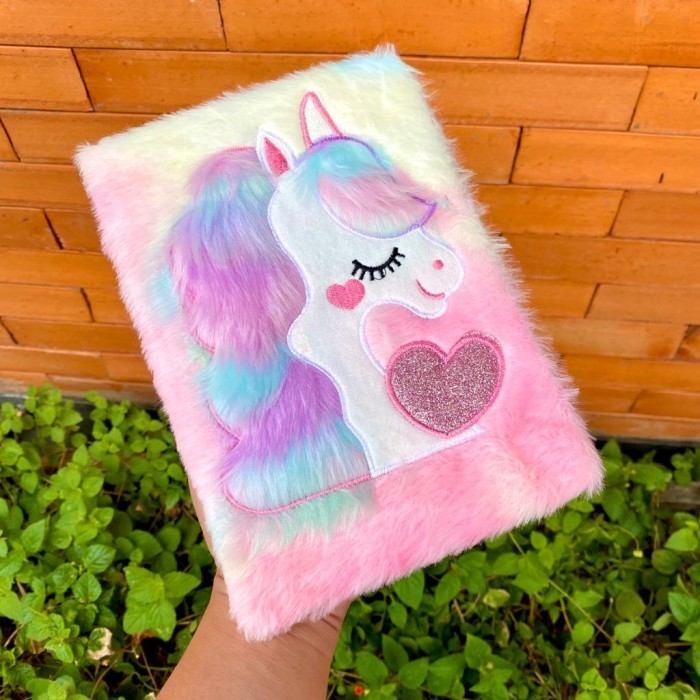 

Notebook Bulu Diary Unicorn Bulu Fur Squishy Buku Tulis Anak Kuda Pony