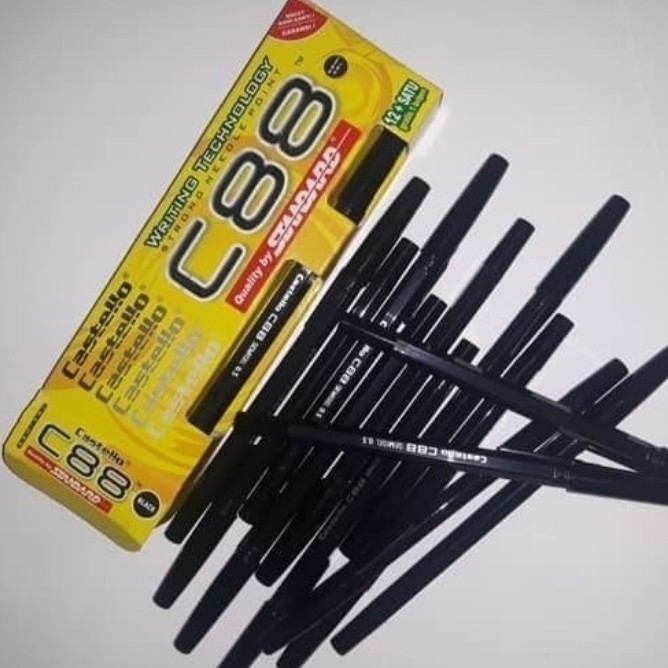 

pulpen standar C-88 Castello semi gel harga 12+1 bonus - Biru