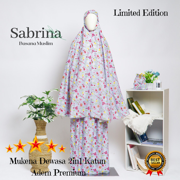 Mukena Dewasa 2 In 1 Katun Adem Premium Jumbo/Mukena Katun Adem Pouch