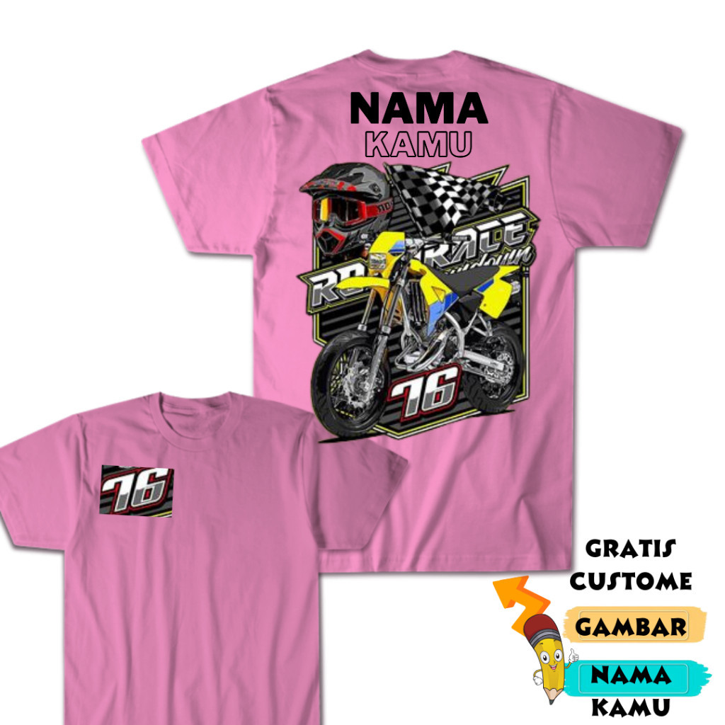 Baju Kaos Anak motor cross / Baju anak laki laki / Baju Kaos anak Gratis Sablon Nama