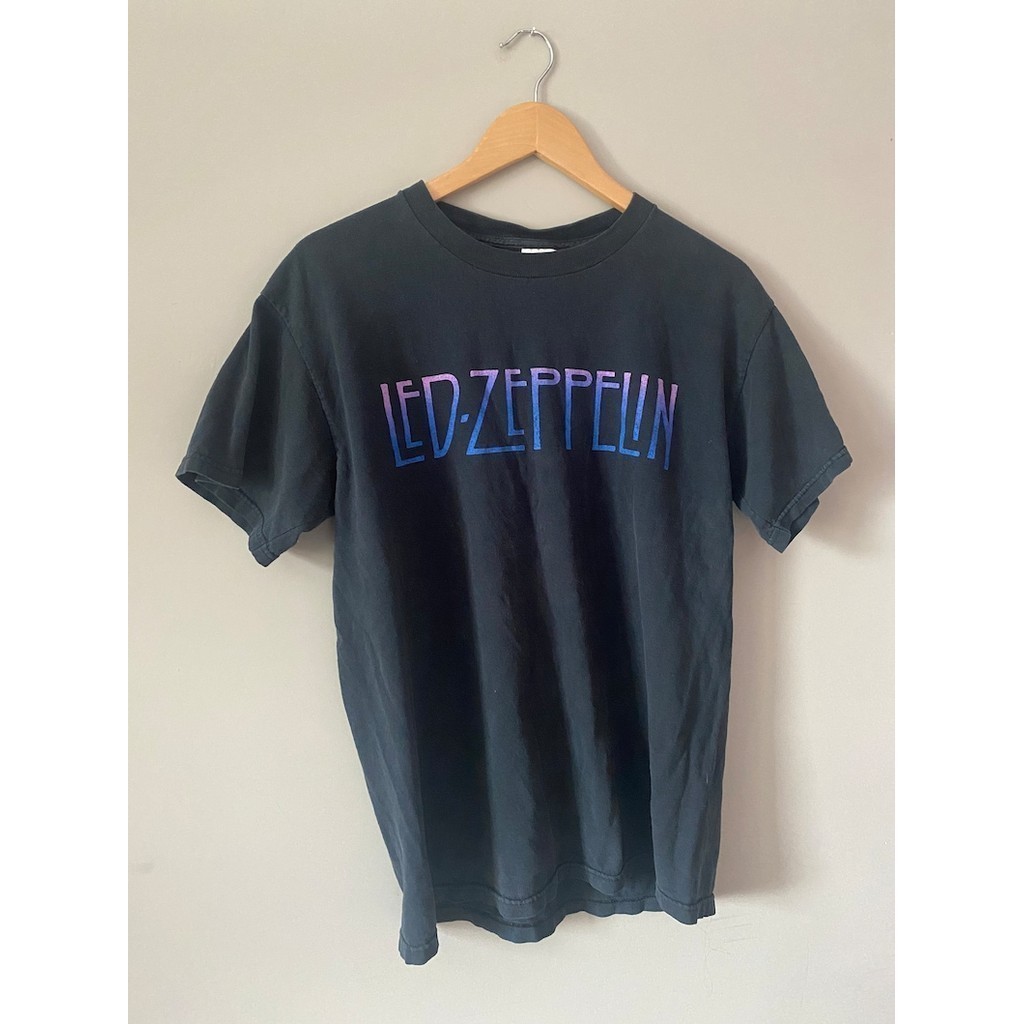 Kemeja band Led Zeppelin antik luntur lembut ukuran m