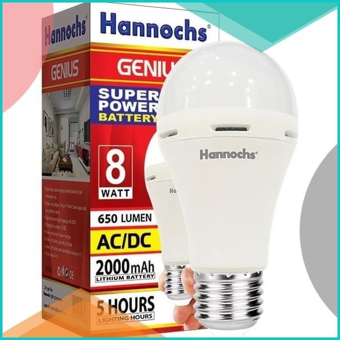 Lampu LED Hannochs Genius 8W Emergency Light // AC DC 8W 8Watt 19F3B20
