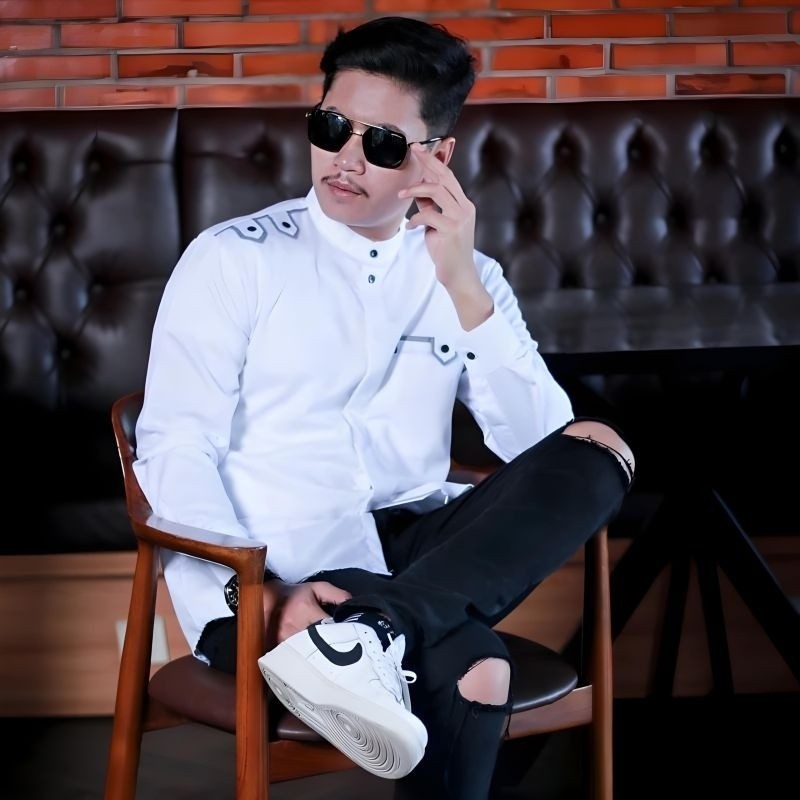 Promo Mega Sale 4.4 // BAJU KOKO PRIA KEREN MURAH MODERN PUTIH SERAGAM HADROH KOKO GUS AZMI TERBARU