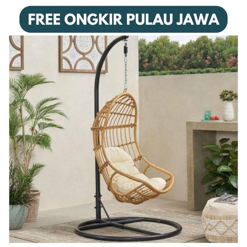 (GRATIS ONGKIR) AYUNAN ROTAN ALAMI SUMMER (untuk dewasa) RATTAN HANGING CHAIR By Minimalis Rotan