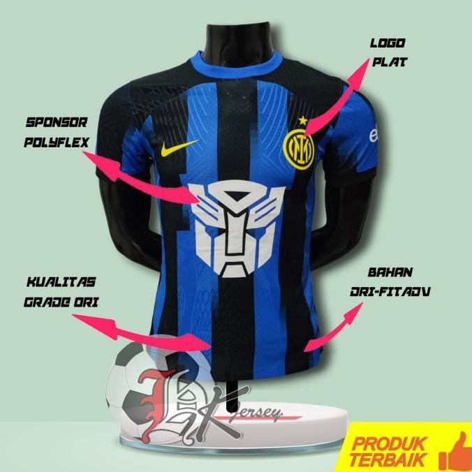 Jersey Bola Inter Home X Transformers Player Issue 2023/2024 Grade Ori Zolancareyna