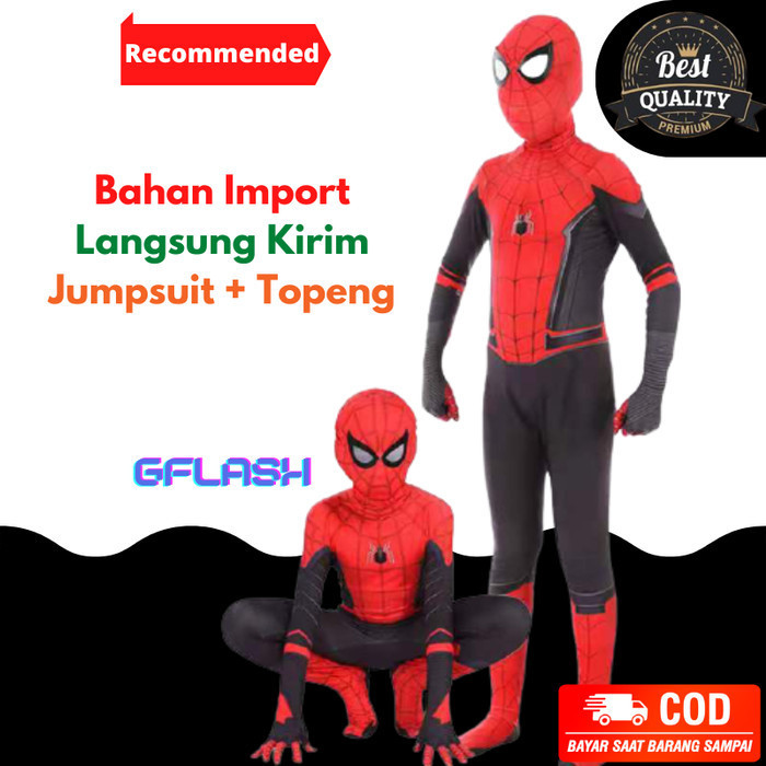 Baju Kostum Anak Spiderman Impor Costume Superhero Cosplay Spider