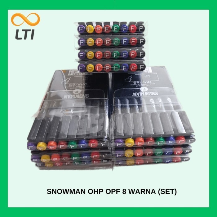 

Spidol Snowman Permanen Ohp / Opf 8 Warna / Set Murah