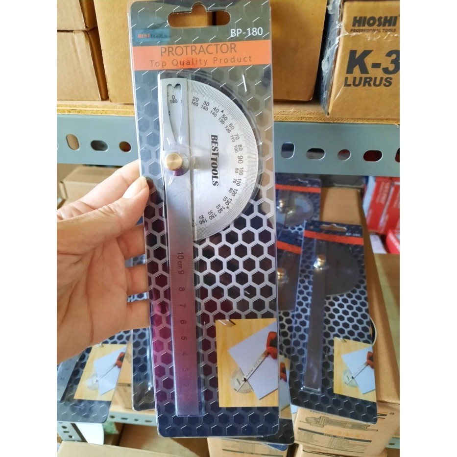 

Penggaris Siku Busur Sudut / Protractor 100Mm Stainless Steel