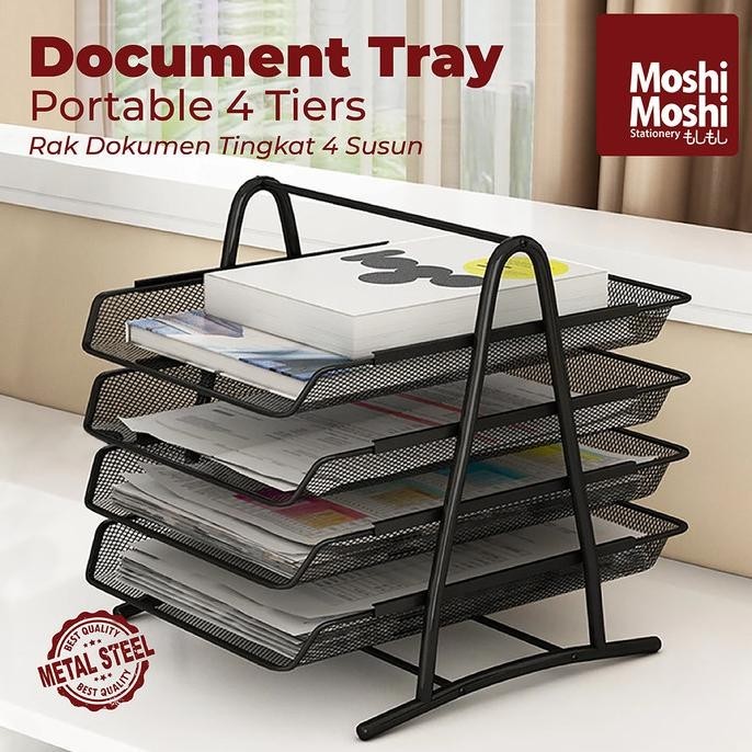 

Document Tray Desk Storage Rak Kertas File Dokumen 4 Susun Jaring Besi LA