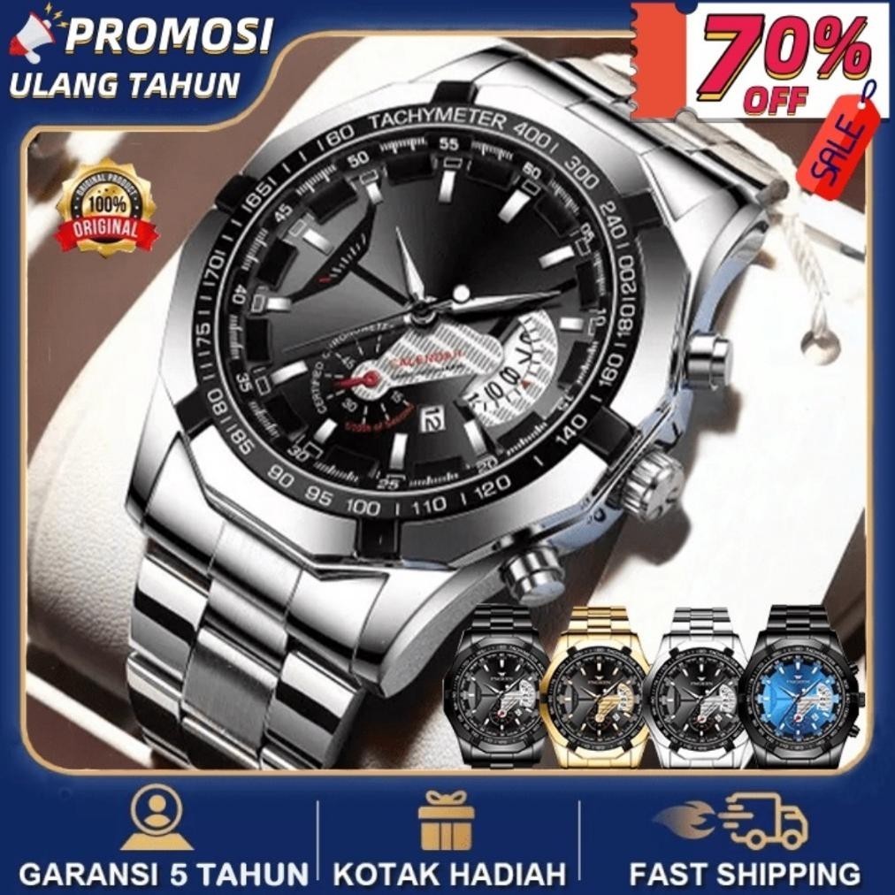 CIELO S001 JAM TANGAN PRIA ANTI AIR ORIGINAL LUXURY STAINLESS STEEL COD FREE BOX+KARTU COD