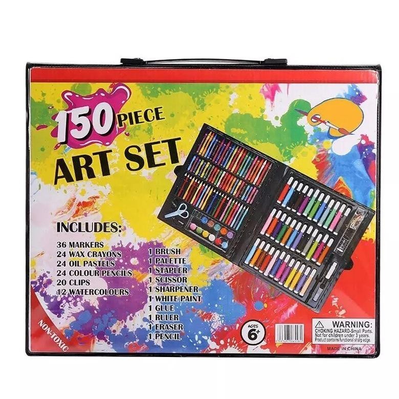 

gd-8 Crayon Set 150pcs / Alat Menggambar Mewarnai Dan Melukis Isi 150 pcs Untuk Anak-Anak / Kit Art Supplies Painting Set For Children / Krayon Hadiah Kado Ulang Tahun Birthday Gift Water Colors Pensil Warna Pencil Colours Coloring Set Gambar Lukis Murah