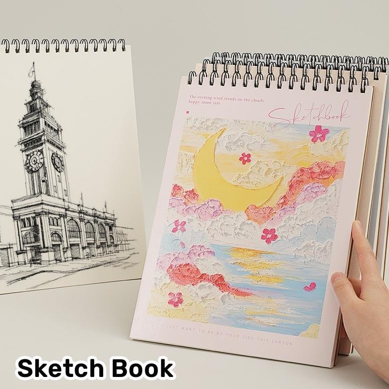 

TR21 Sketch book polos A4 cantik Sketch pad Buku gambar sketsa artemedia Scratch book artcards Drawing book ring Cute painting book jilid spiral Buku mewarnai lucu anak Hemat