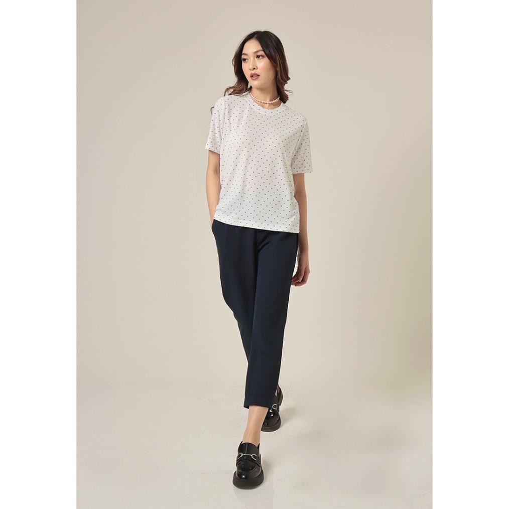 Baju Atasan Wanita Kekinian Hwr Hardware Polka Loose Basic Top Korea