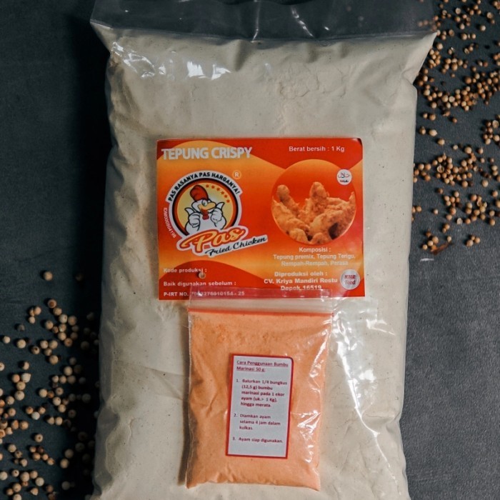 

Terlaris Tepung Crispy PAS Fried Chicken 1 Kg + Marinasi untuk 4 Ekor Ayam SALE