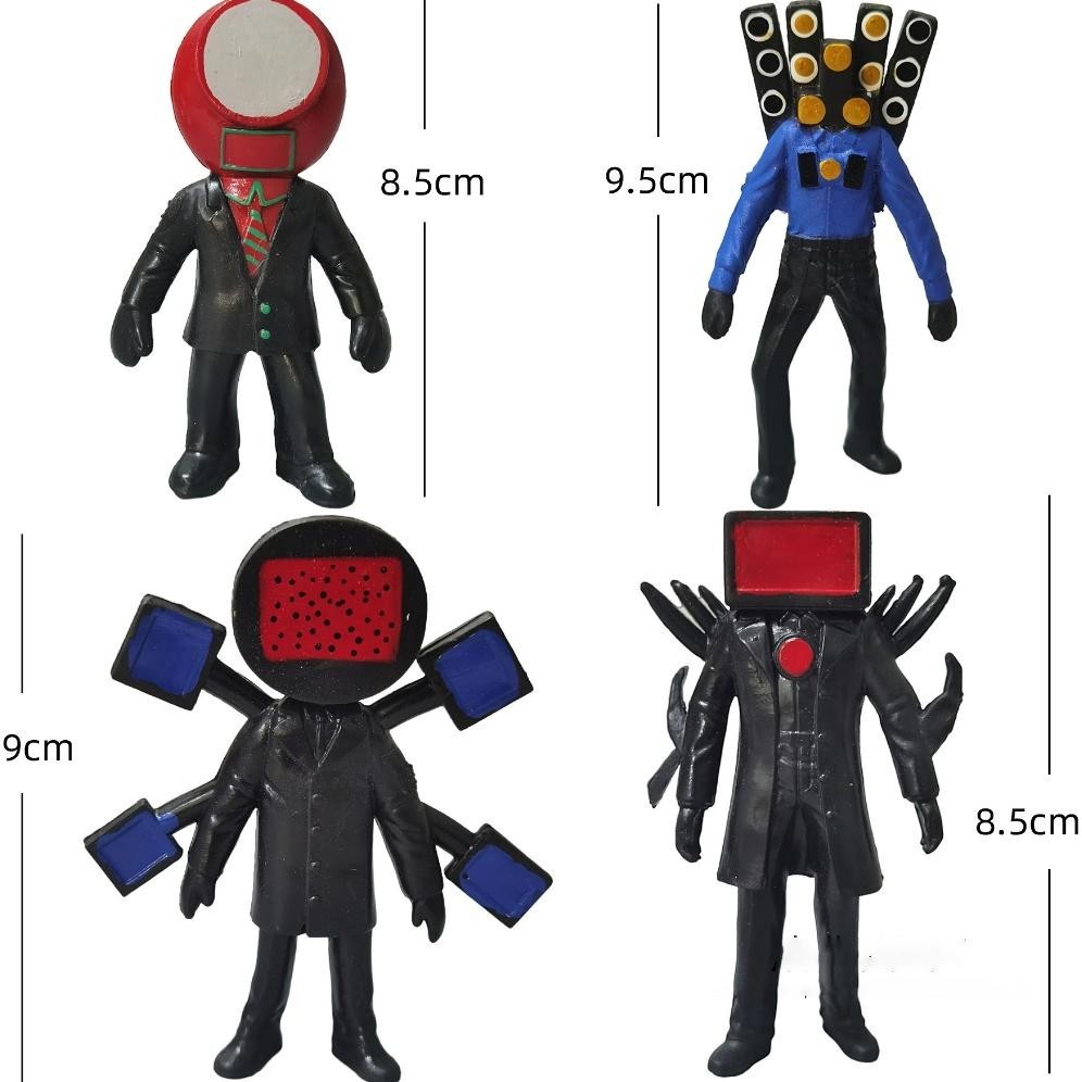 (mainan) 6/8/9/12pcs Mainan Skibidi Toilet Siren Head Figure Pajangan Speakerman TV Man Monitor Man 