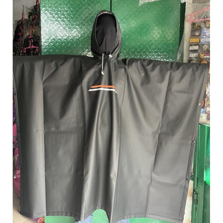 Jas Hujan Ponco Hitam PVC - Ponco - Jas Hujan Kelelawar Karet