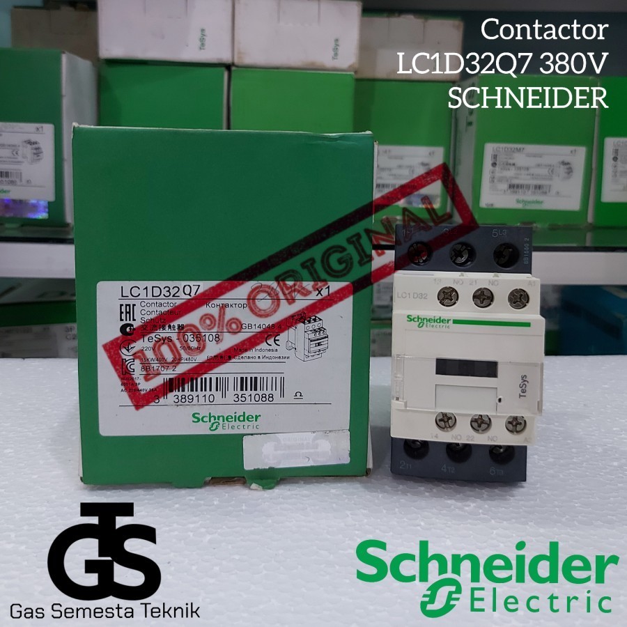 KONTAKTOR LC1D32Q7 COIL 380V 32A AC3 15KW SCHNEIDER